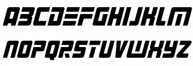 Alien Android Italic Шрифта ВЕРХНИЙ