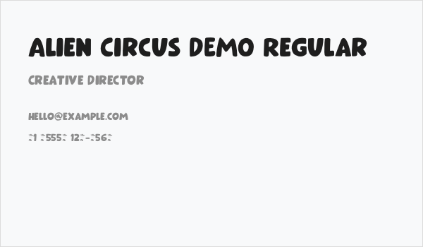 Alien Circus DEMO Regular Business Card