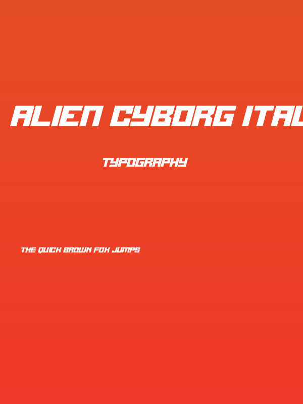 Alien Cyborg Italic Poster