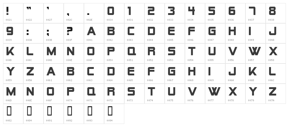 Alien Encounters Bold Character Map