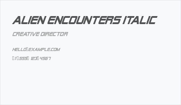 Alien Encounters Italic Business Card