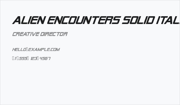 Alien Encounters Solid Italic Business Card