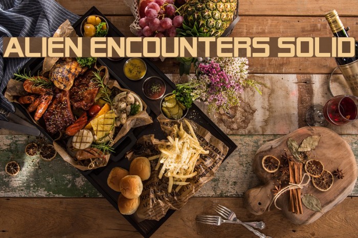 Alien Encounters Solid Font examples
