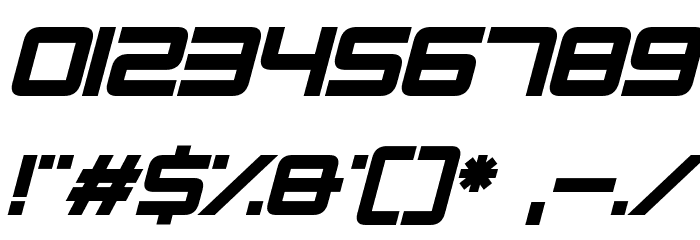 Alien Energy Italic Font OTHER CHARS