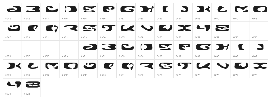 Alien Ghost 2 Character Map