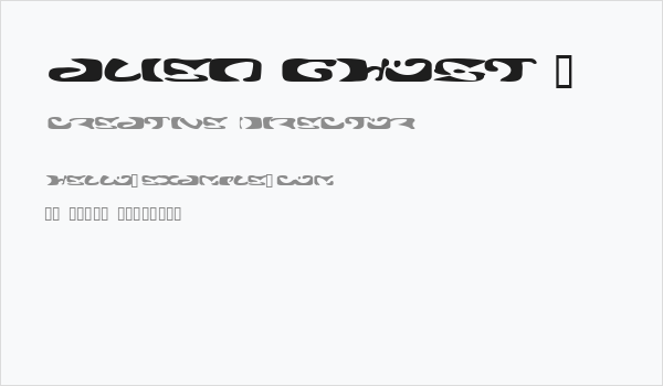 Alien Ghost 2 Business Card