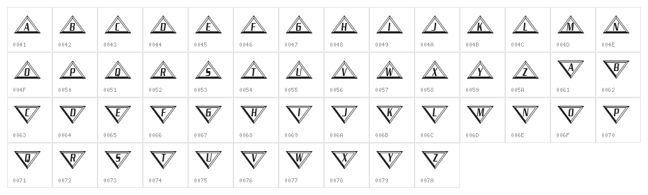 Alien Keyboard Regular Character Map