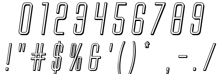Alien League 3D Italic Font OTHER CHARS