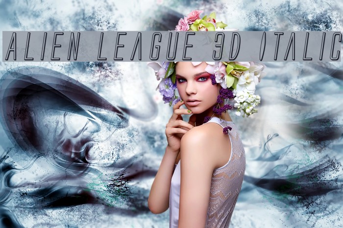 Alien League 3D Italic Font examples