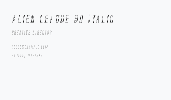 Alien League 3D Italic Business Card