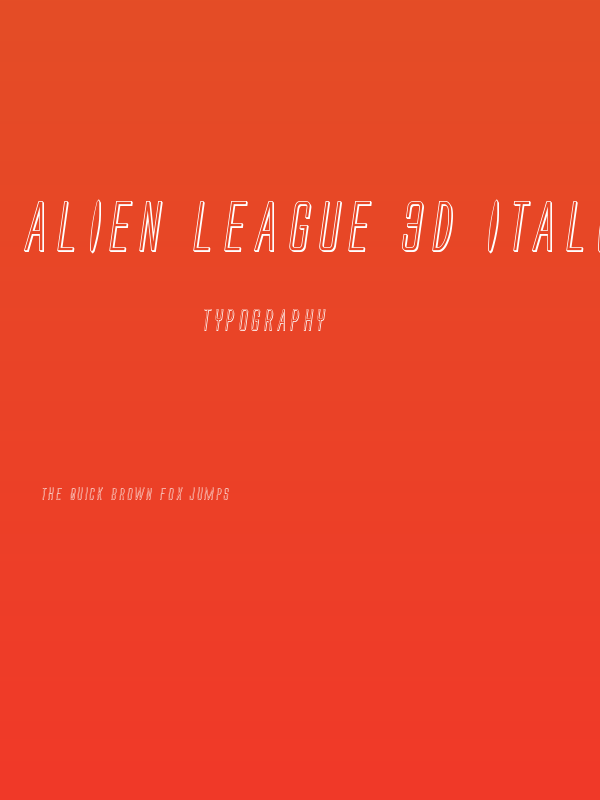 Alien League 3D Italic Poster