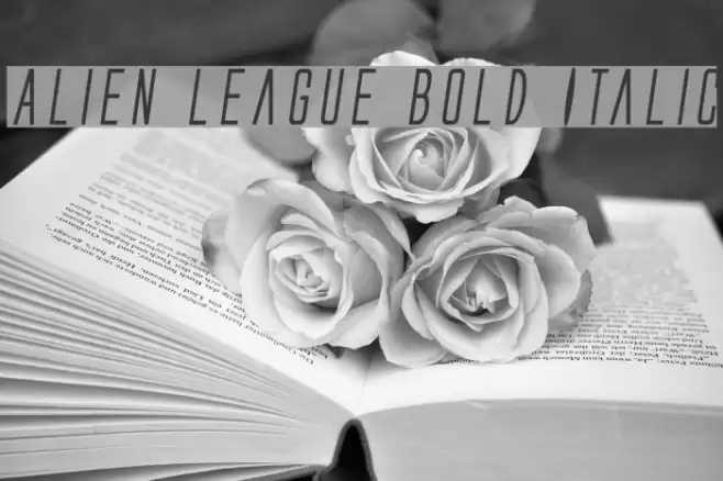 Alien League Bold Italic Font examples