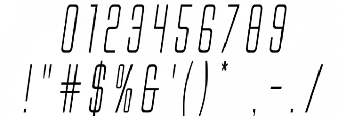 Alien League Condensed Italic Font OTHER CHARS