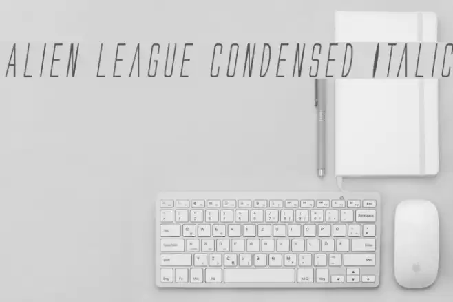 Alien League Condensed Italic Font examples
