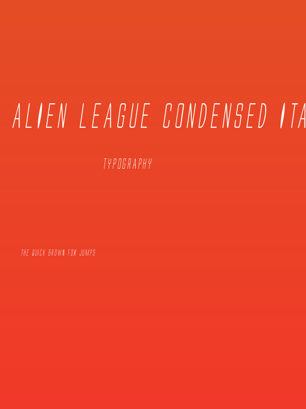 Alien League Condensed Italic Poster