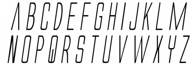 Alien League Condensed Italic Caratteri MINUSCOLO