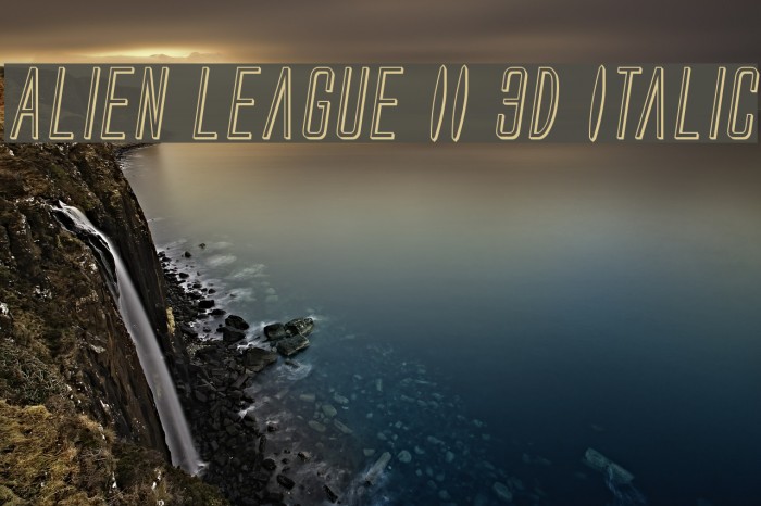 Alien League II 3D Italic Font examples
