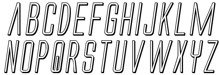 Alien League II 3D Italic Font LOWERCASE