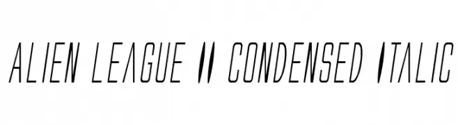 Alien League II Condensed Italic  नि: शुल्क फ़ॉन्ट्स डाउनलोड