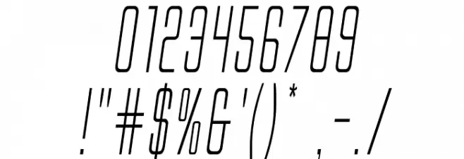 Alien League II Condensed Italic Font OTHER CHARS