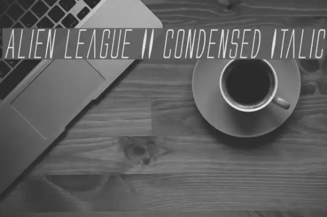 Alien League II Condensed Italic Font examples