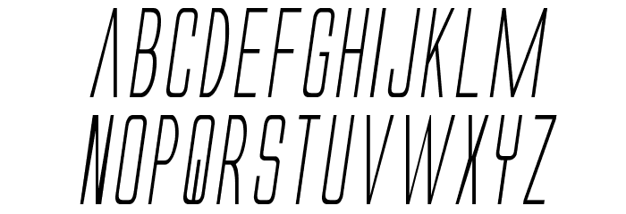 Alien League II Condensed Italic Font LOWERCASE