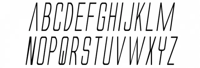 Alien League II Condensed Italic फ़ॉन्ट लोअरकेस