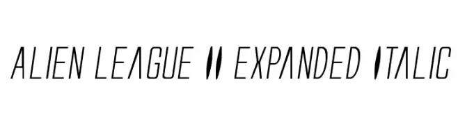 Alien League II Expanded Italic  Fuentes Gratis Descargar