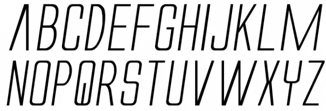 Alien League II Expanded Italic Schriftart Kleinbuchstaben
