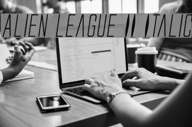 Alien League II Italic Font examples