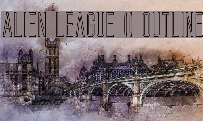 Alien League II Outline Font examples
