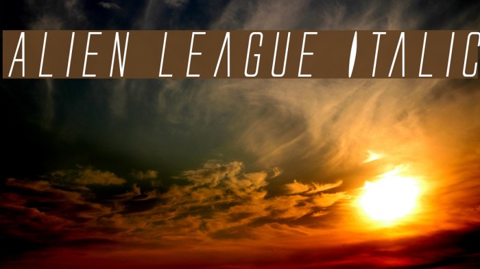 Alien League Italic Font examples