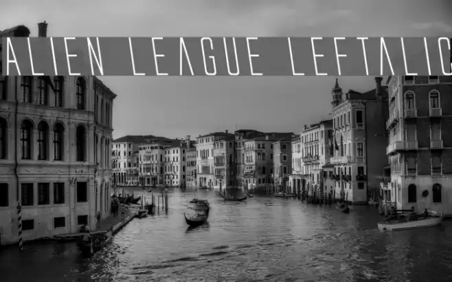 Alien League Leftalic Font examples