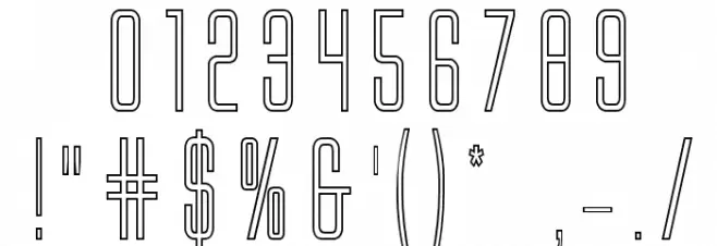 Alien League Outline Font OTHER CHARS