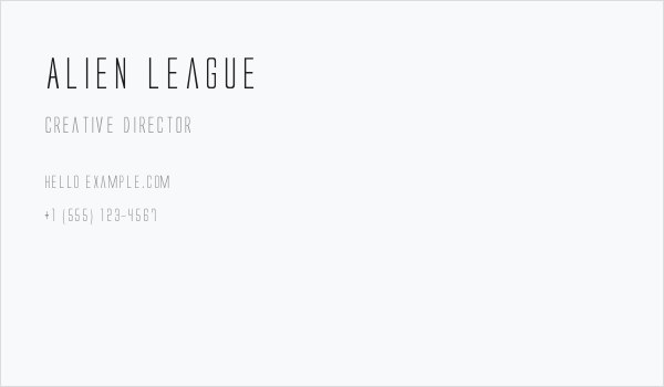 Alien League Business Card