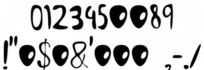 Alien Learns To Write Font OTHER CHARS