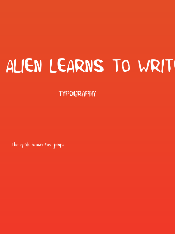 Alien Learns To Write Poster