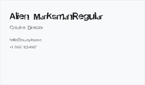 Alien MarksmanRegular Business Card