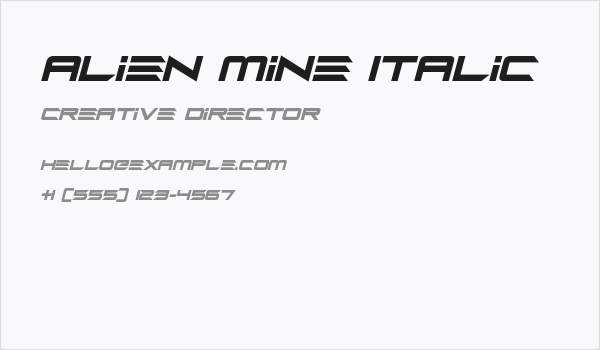 Alien Mine Italic Business Card