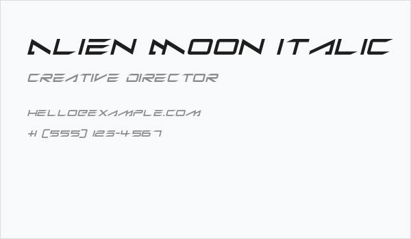 Alien Moon Italic Business Card
