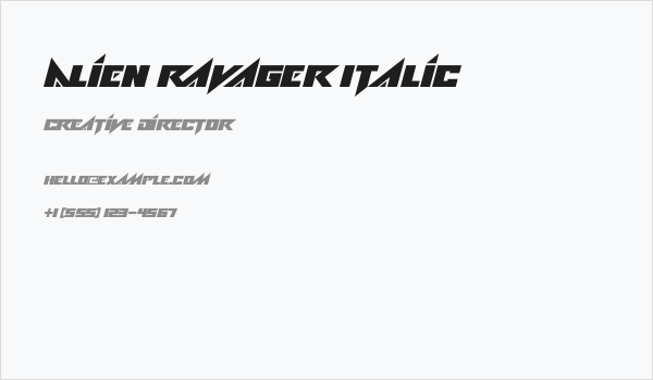 Alien Ravager Italic Business Card