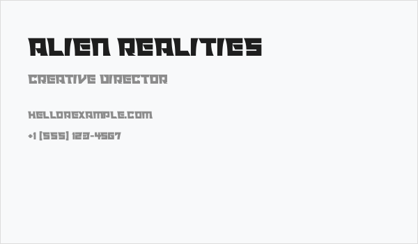 Alien Realities Business Card