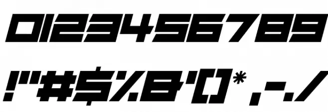 Alien Remix Italic Font OTHER CHARS