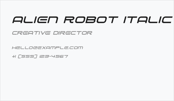 Alien Robot Italic Business Card