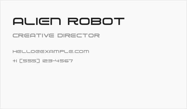 Alien Robot Business Card