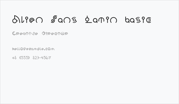 Alien Sans Latin basic Business Card