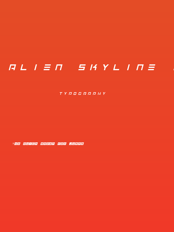 Alien Skyline Italic Poster