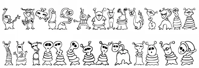 Alien Twits Caratteri MINUSCOLO