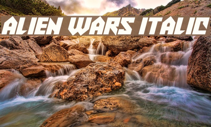 Alien Wars Italic Font examples