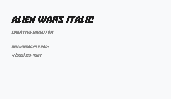 Alien Wars Italic Business Card